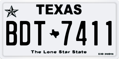 TX license plate BDT7411