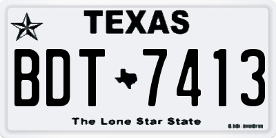 TX license plate BDT7413