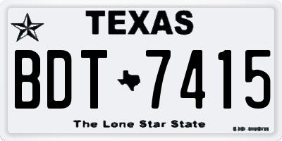 TX license plate BDT7415