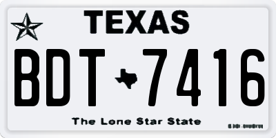 TX license plate BDT7416