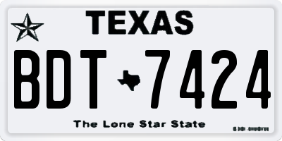 TX license plate BDT7424