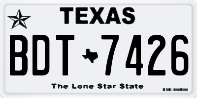 TX license plate BDT7426