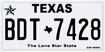 TX license plate BDT7428