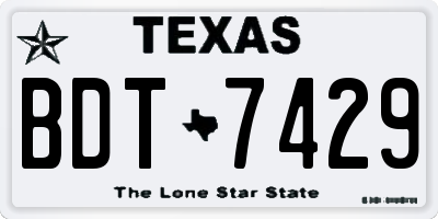 TX license plate BDT7429