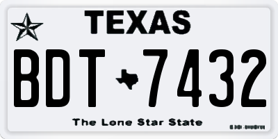 TX license plate BDT7432