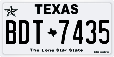 TX license plate BDT7435
