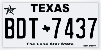 TX license plate BDT7437