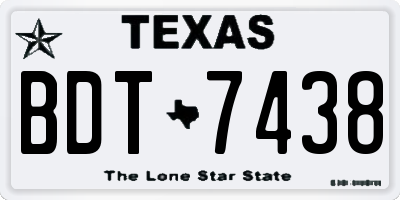 TX license plate BDT7438