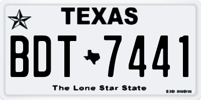 TX license plate BDT7441