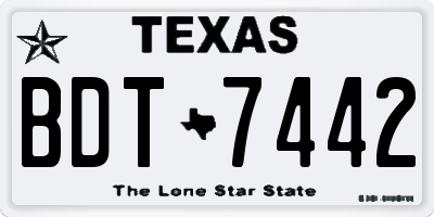 TX license plate BDT7442