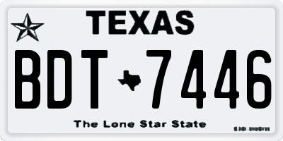 TX license plate BDT7446