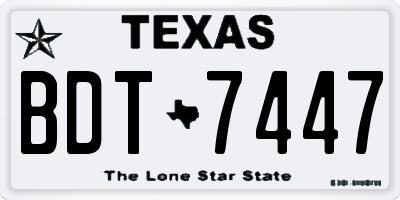 TX license plate BDT7447