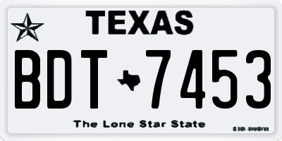 TX license plate BDT7453