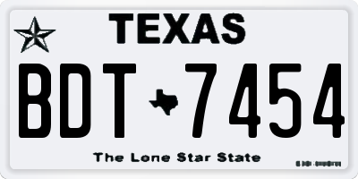 TX license plate BDT7454