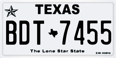 TX license plate BDT7455