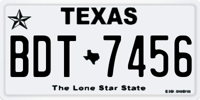 TX license plate BDT7456