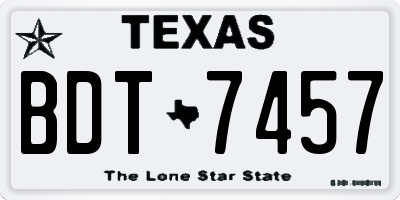 TX license plate BDT7457