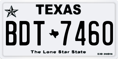 TX license plate BDT7460