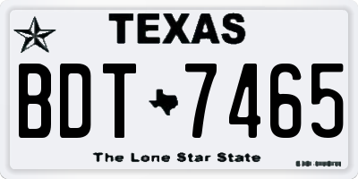 TX license plate BDT7465