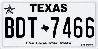 TX license plate BDT7466