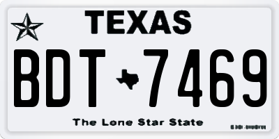 TX license plate BDT7469