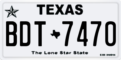 TX license plate BDT7470