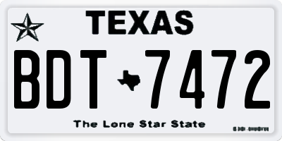 TX license plate BDT7472