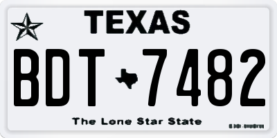 TX license plate BDT7482