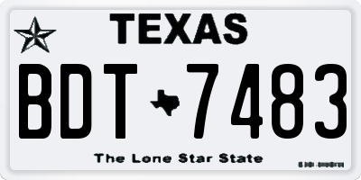 TX license plate BDT7483