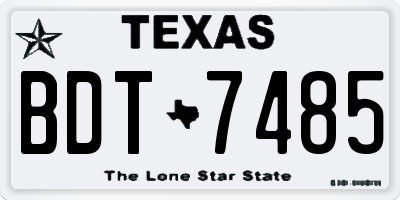 TX license plate BDT7485