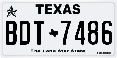 TX license plate BDT7486