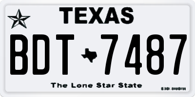 TX license plate BDT7487