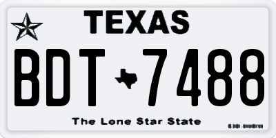 TX license plate BDT7488