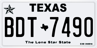 TX license plate BDT7490