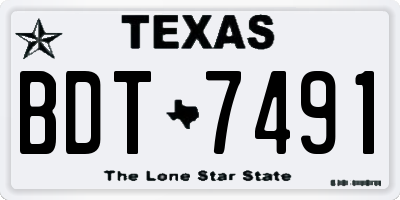 TX license plate BDT7491