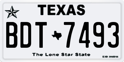 TX license plate BDT7493
