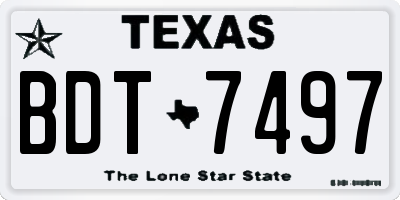 TX license plate BDT7497