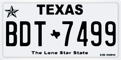 TX license plate BDT7499