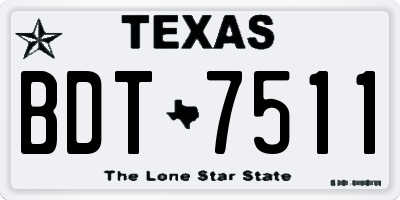 TX license plate BDT7511
