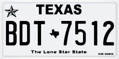 TX license plate BDT7512