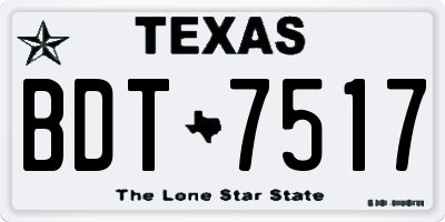 TX license plate BDT7517