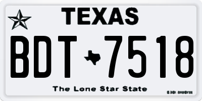 TX license plate BDT7518
