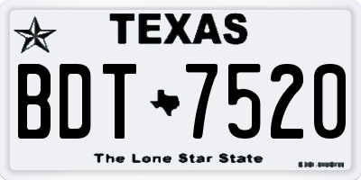 TX license plate BDT7520