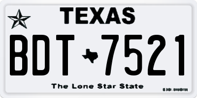 TX license plate BDT7521
