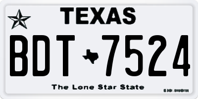 TX license plate BDT7524
