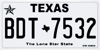 TX license plate BDT7532