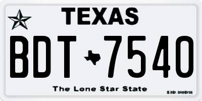 TX license plate BDT7540