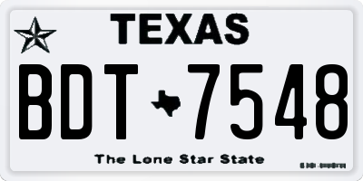 TX license plate BDT7548
