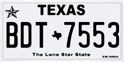 TX license plate BDT7553