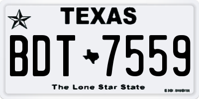 TX license plate BDT7559